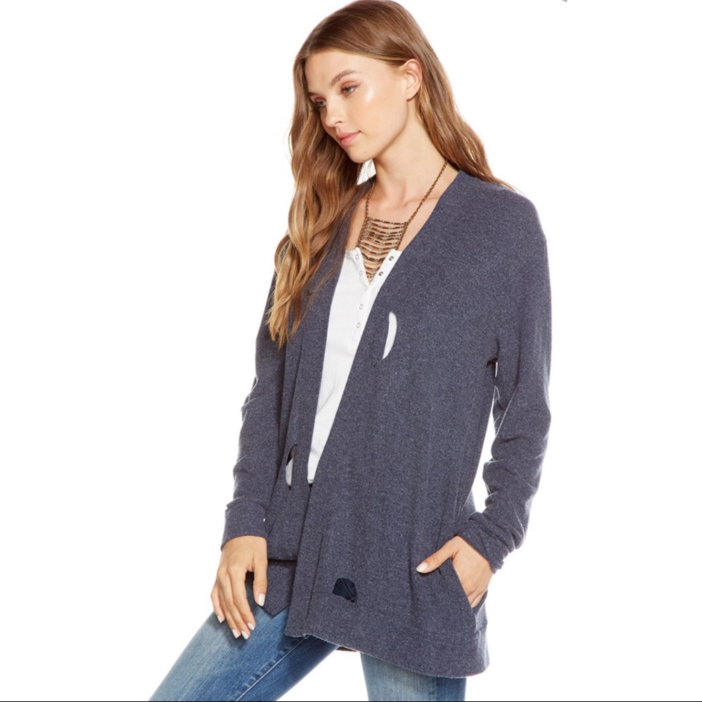 NWT Chaser Love Knit Deconstructed Cardigan